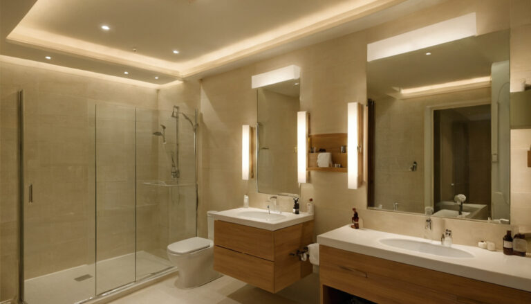A full-size mirror mock-up should precede ceiling closure in a Dubai ensuite